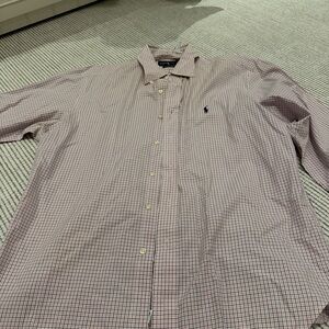 Ralph Lauren Red and White Checkered Button Down Shirt